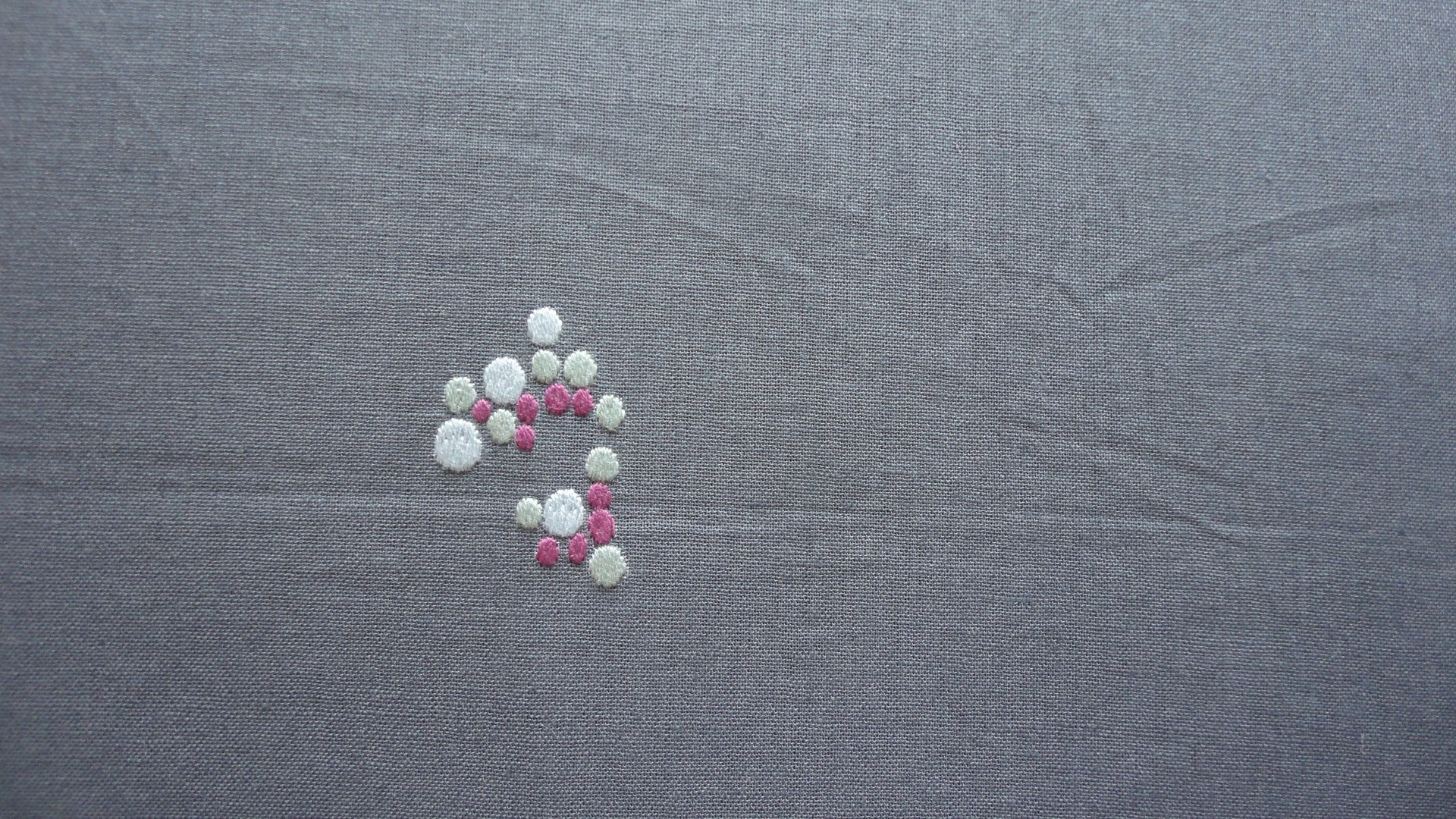 Pink Bubbles on Grey Tablecloth, Detail